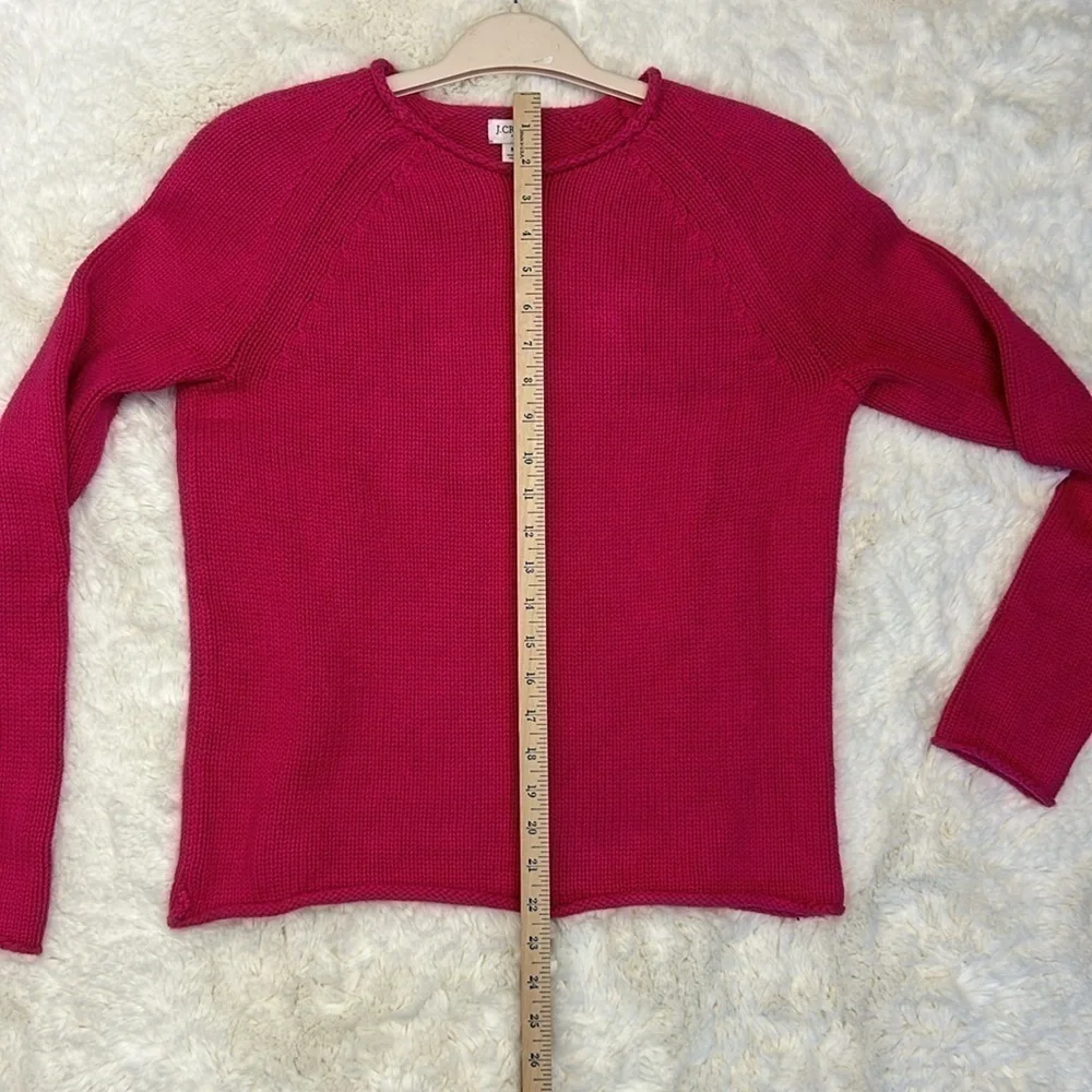 J. Crew Women’s Magenta Crewneck Pullover Cotton Sweater Size M